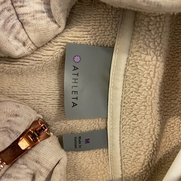 Athleta Cozy Karma Asymmetrical Pullover Sweatshirt Oatmeal M - Picture 4 of 4